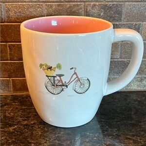 Rae Dunn White and Pink Bicycle Mug